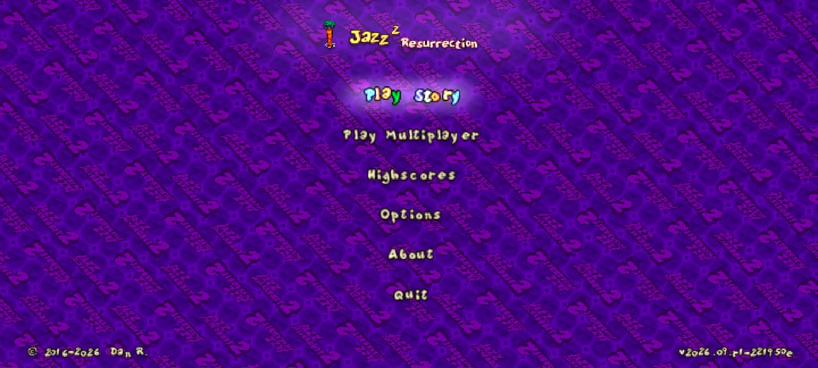 Hlavní menu Jazz² Resurrection na telefonu s Androidem